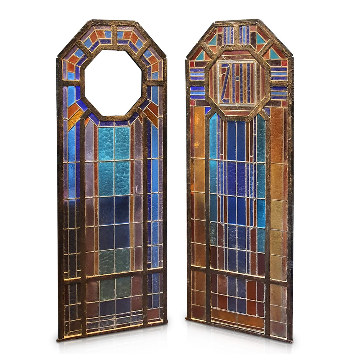 Art deco stained glass doors