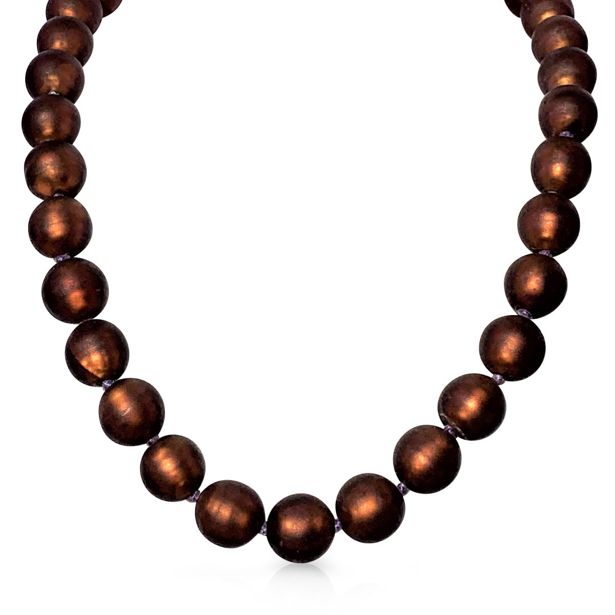 bronze orange glass necklace