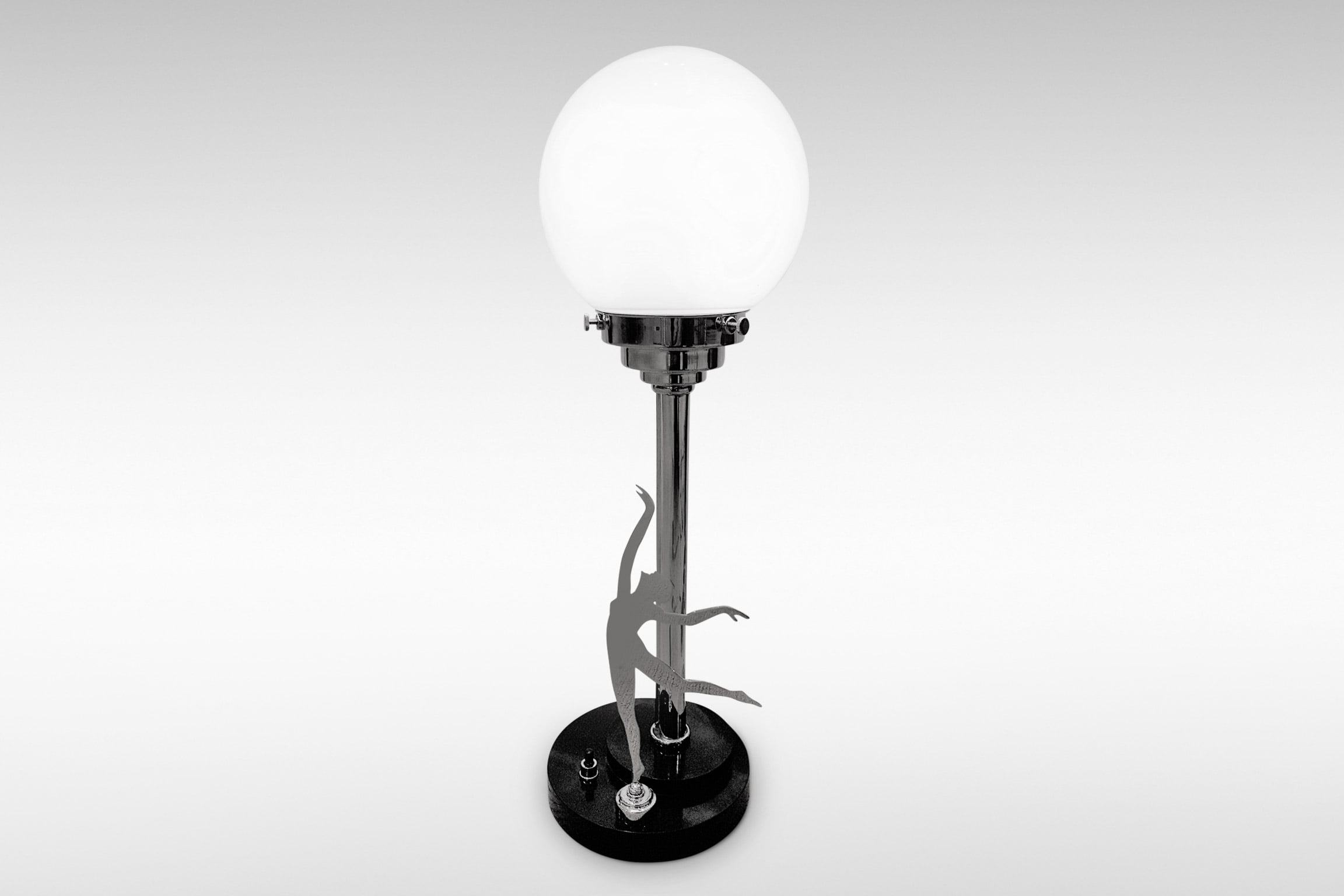 Art Deco Table Lamp with Globe Shade