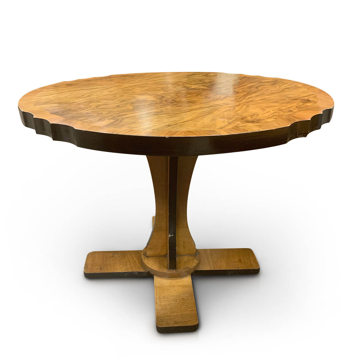 Art Deco Coffee Table with figure walnut veneers