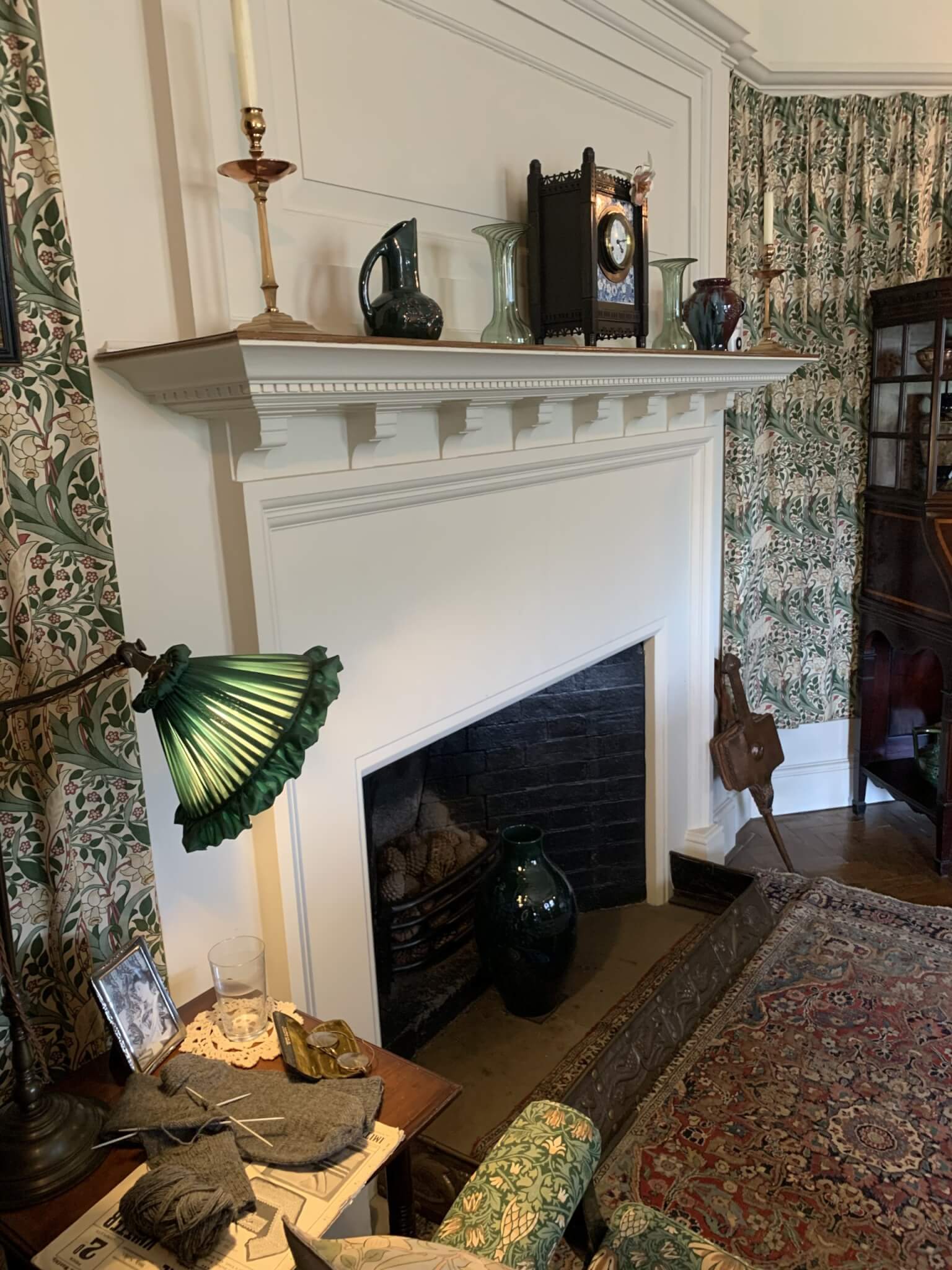 A corner of one of the rooms inside Standen. You can see the Morris and Co curtains and fabric on the chair