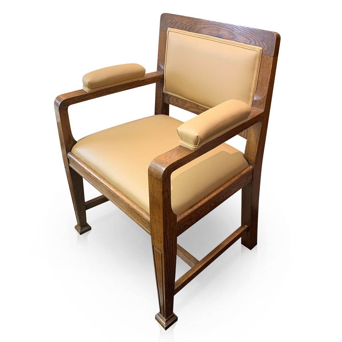 Art Deco Desk Chair Oak leather The Design Gallery Kent