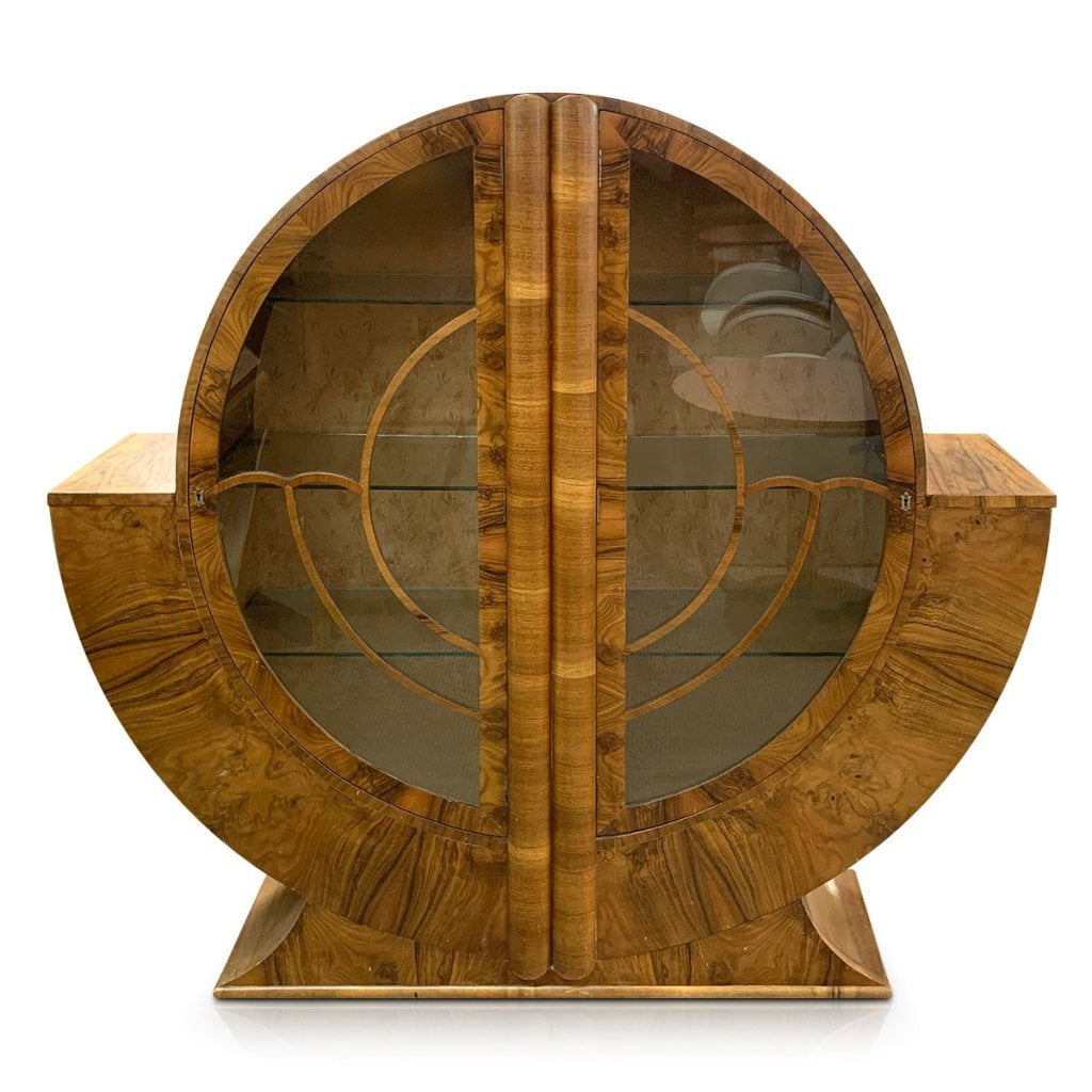 Art deco large display cabinet sold thedesigngallery