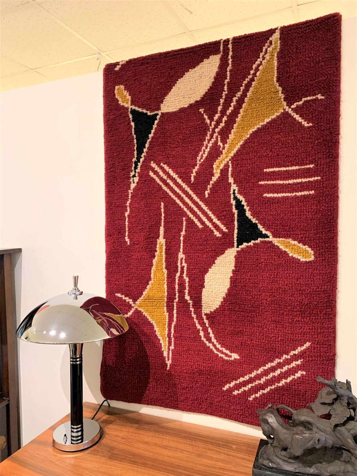 Mid Century Modern Abstract Wool Wall Hanging thedesigngallery