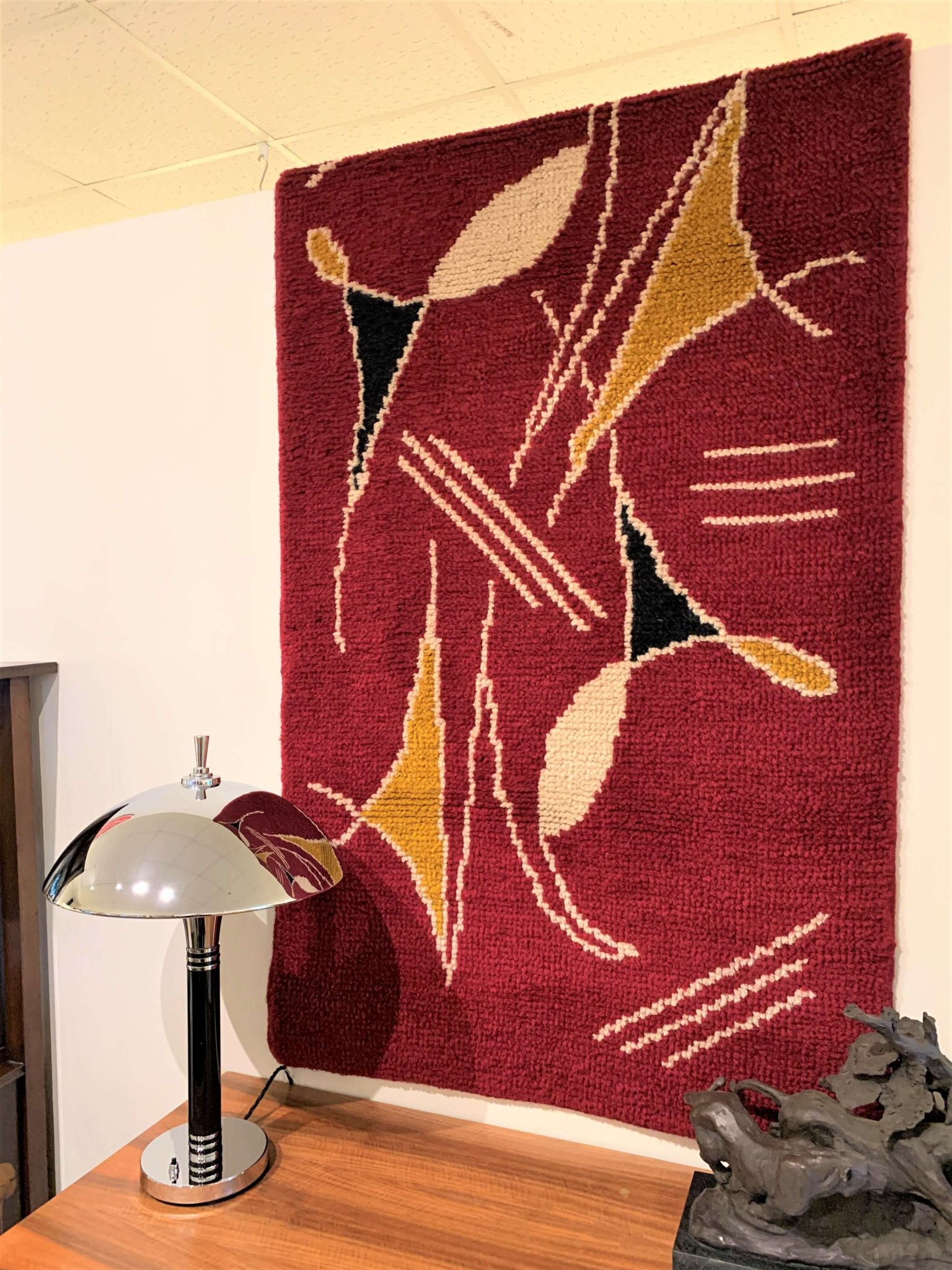 Mid Century Modern Abstract Wool Wall Hanging thedesigngallery
