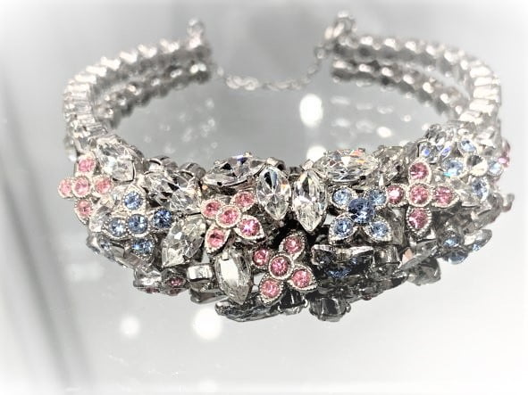 1950s Flowers Crystal Bracelet