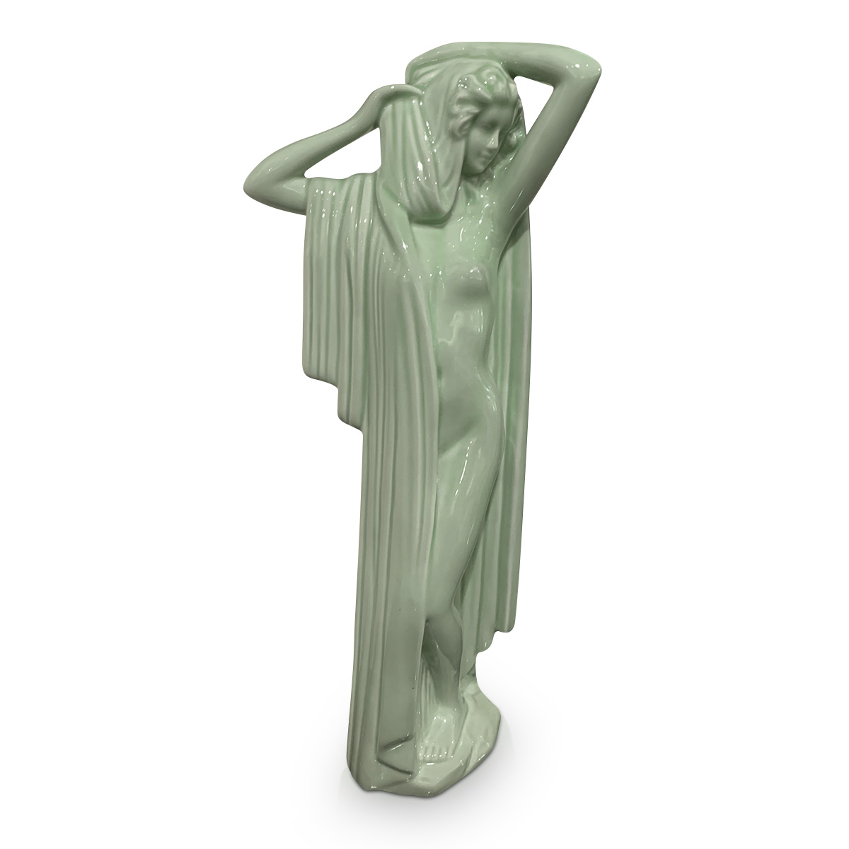 Art Deco Ceramic Maiden Figure
