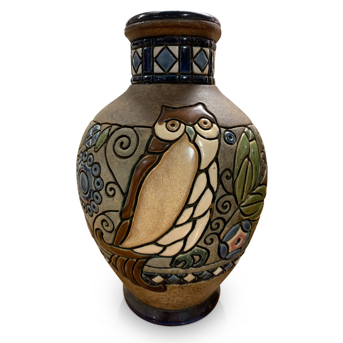 Amphora Art Noueau Owl Vase