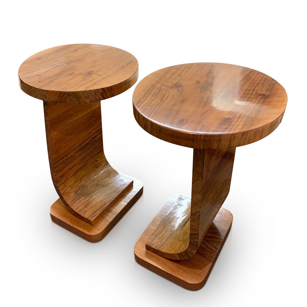 Pair of Art Deco Side Tables circular